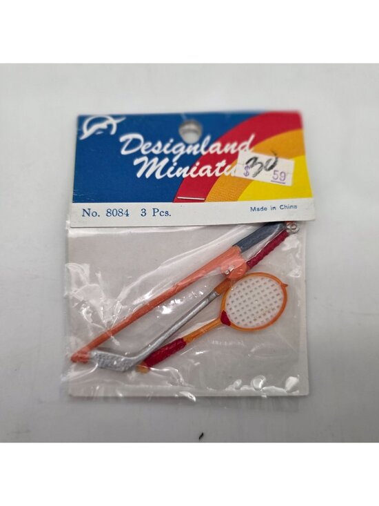 Designland Other - Designland Miniature Sports Set 3 Pcs Golf Club Tennis Racket & Ball